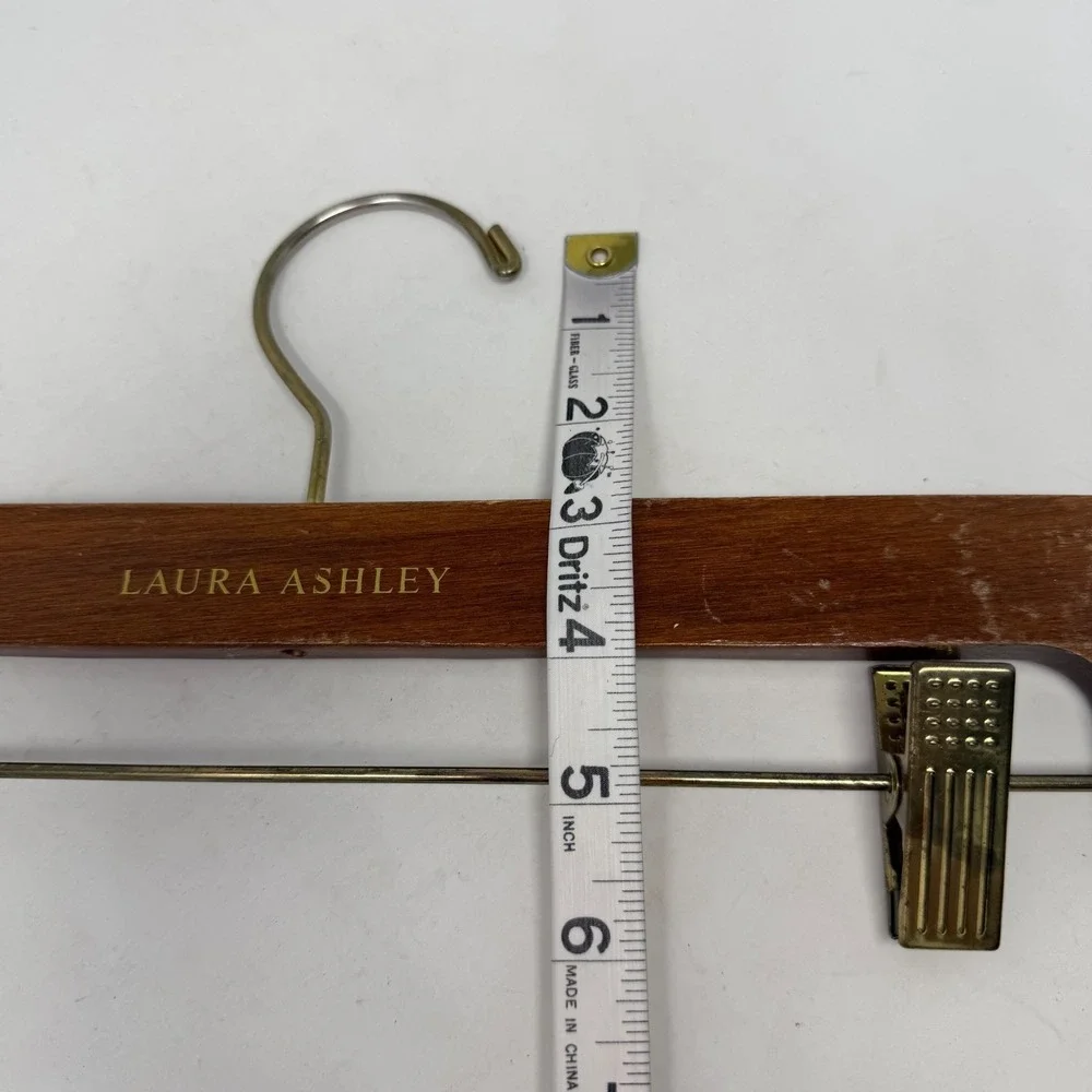 Vtg Laura Ashley Pants Skirt Hanger Wooden Metal Hook